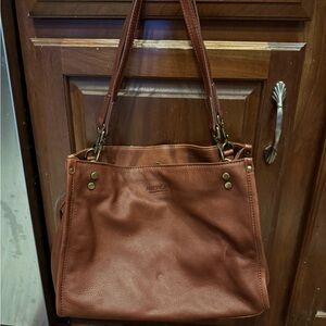Elegant Brown Leather Shoulder Bag